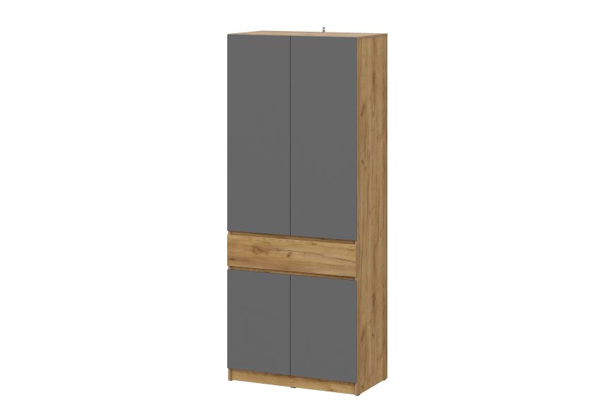 AVIGNON Cabinet with drawer 2-Doors Graphite / Golden oak