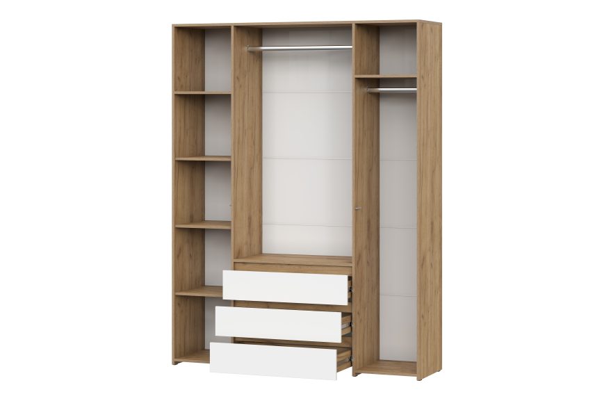 Chest 4-drawers NEXT 1 Oak Golden/White