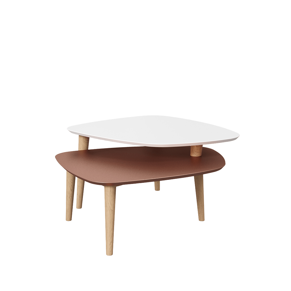 Coffee table type 7 double White Stone/Royal Wood Bordeaux