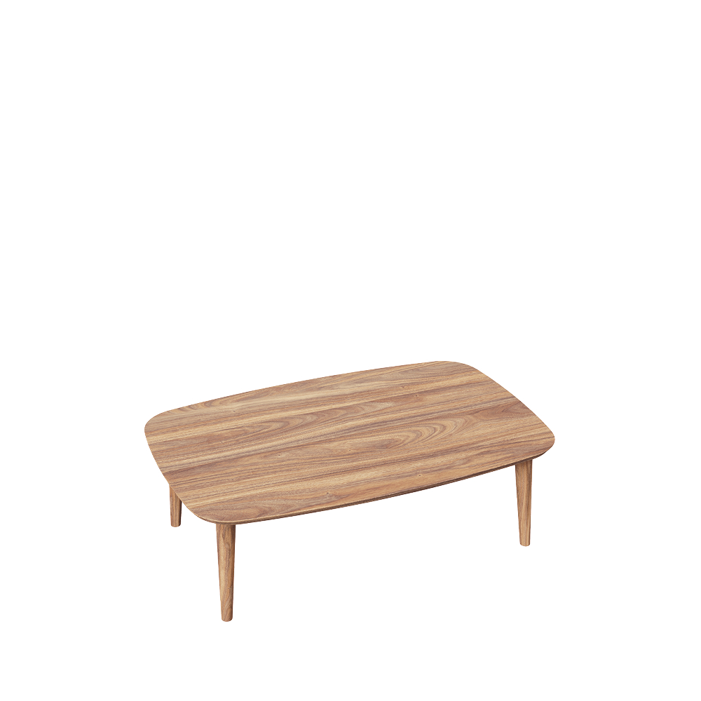 Coffee table type 4 low color textured walnut