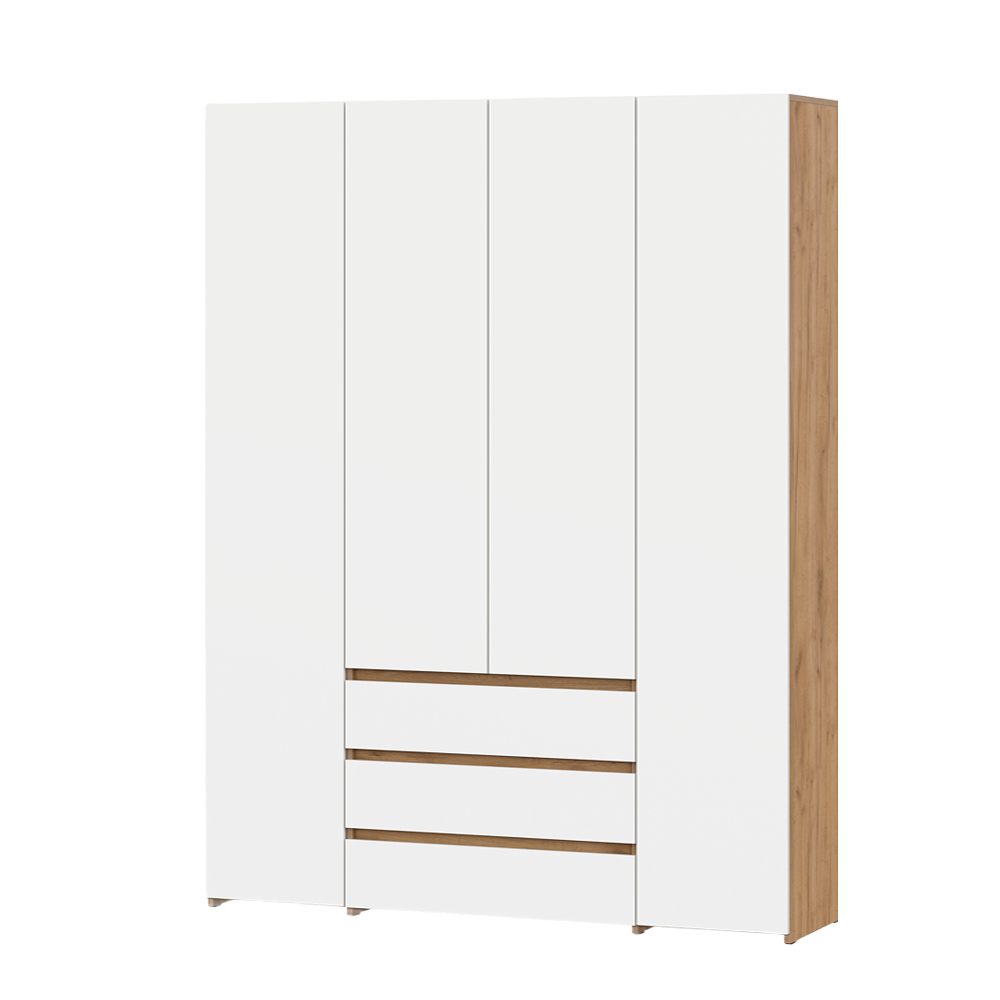 NEXT Wardrobe Combined 4-Door Oak Golden/White