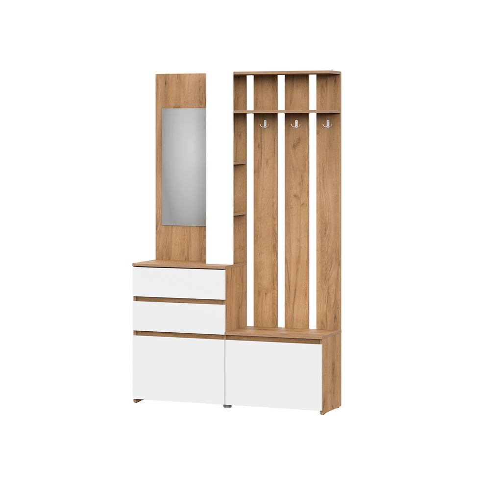 NEXT Hanger with mirror Oak Gold/White