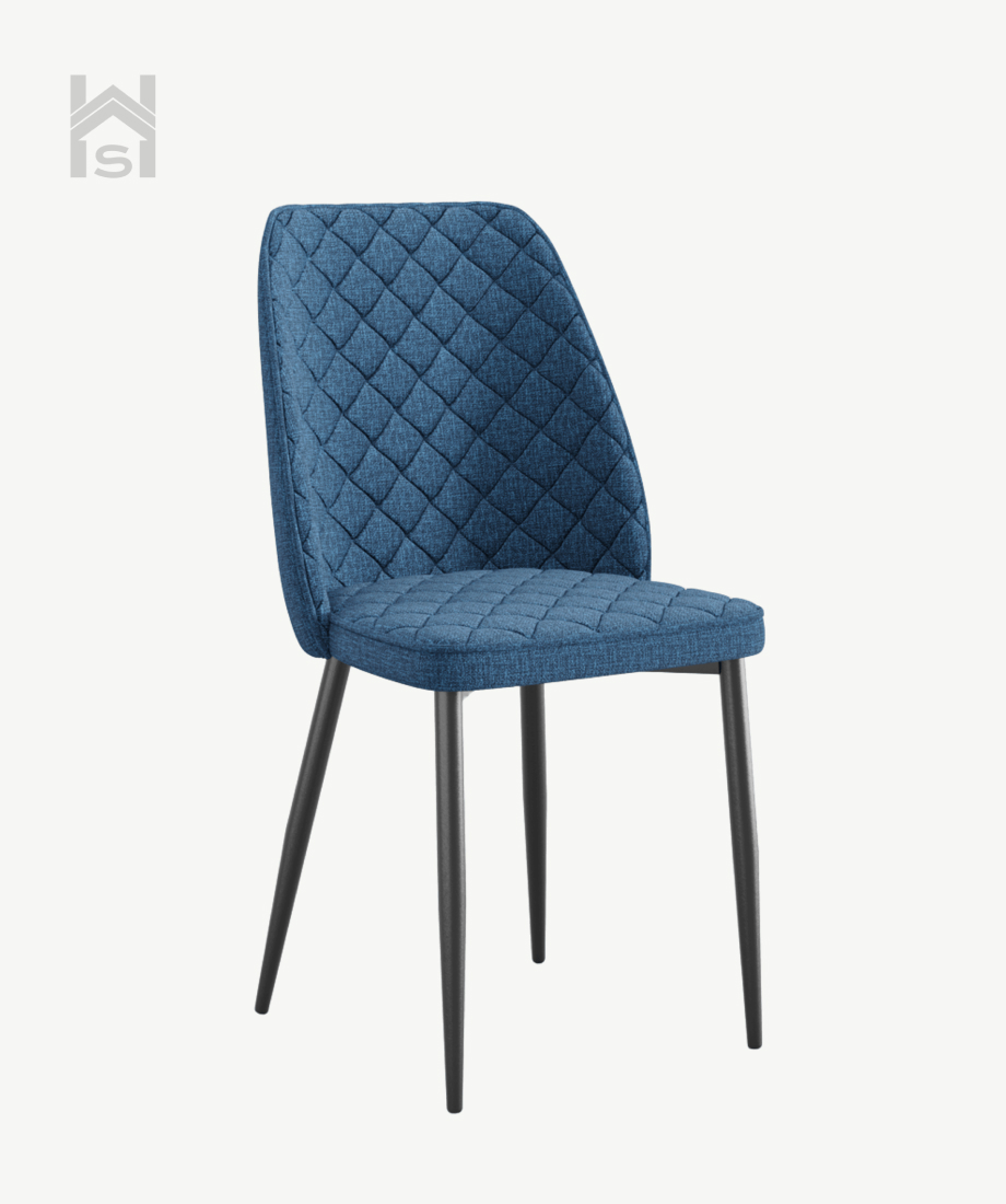 Chair LEON soft with base fabric Bingo 11 metal support Blue