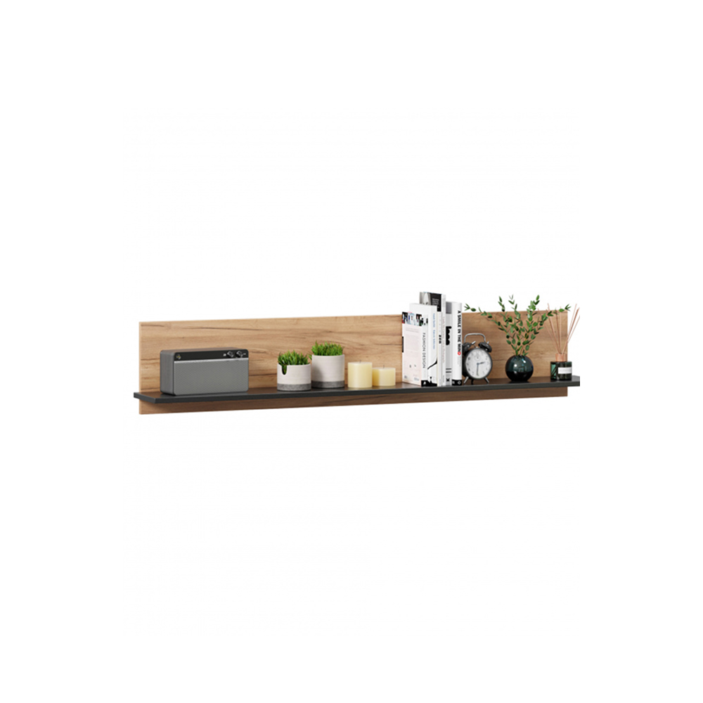 TECHNO Wall shelf Golden Oak/Black