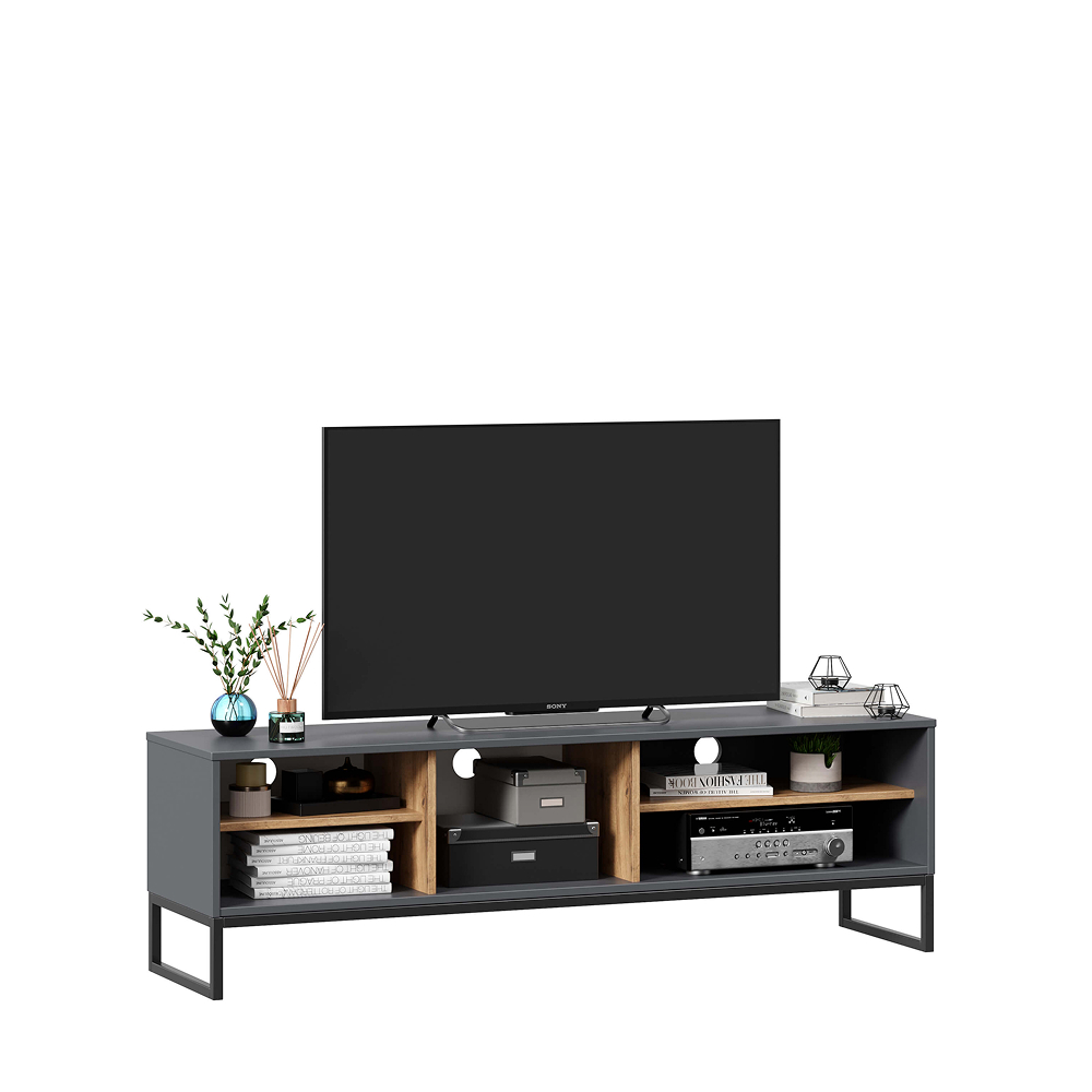 LOFT TV Stand Wotan Oak/Onyx Gray