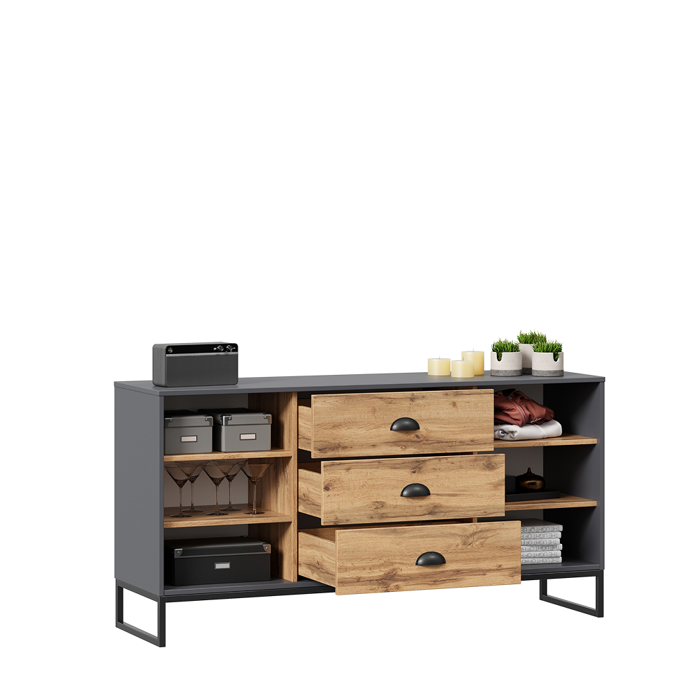 LOFT DRESSER Oak Wotan/Onyx