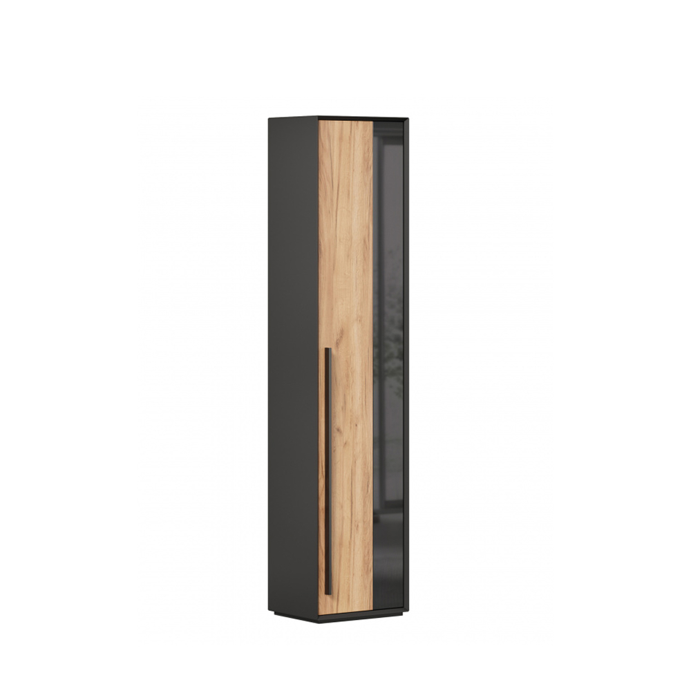 NAPOLI 1-Door Wardrobe Black/Golden Oak