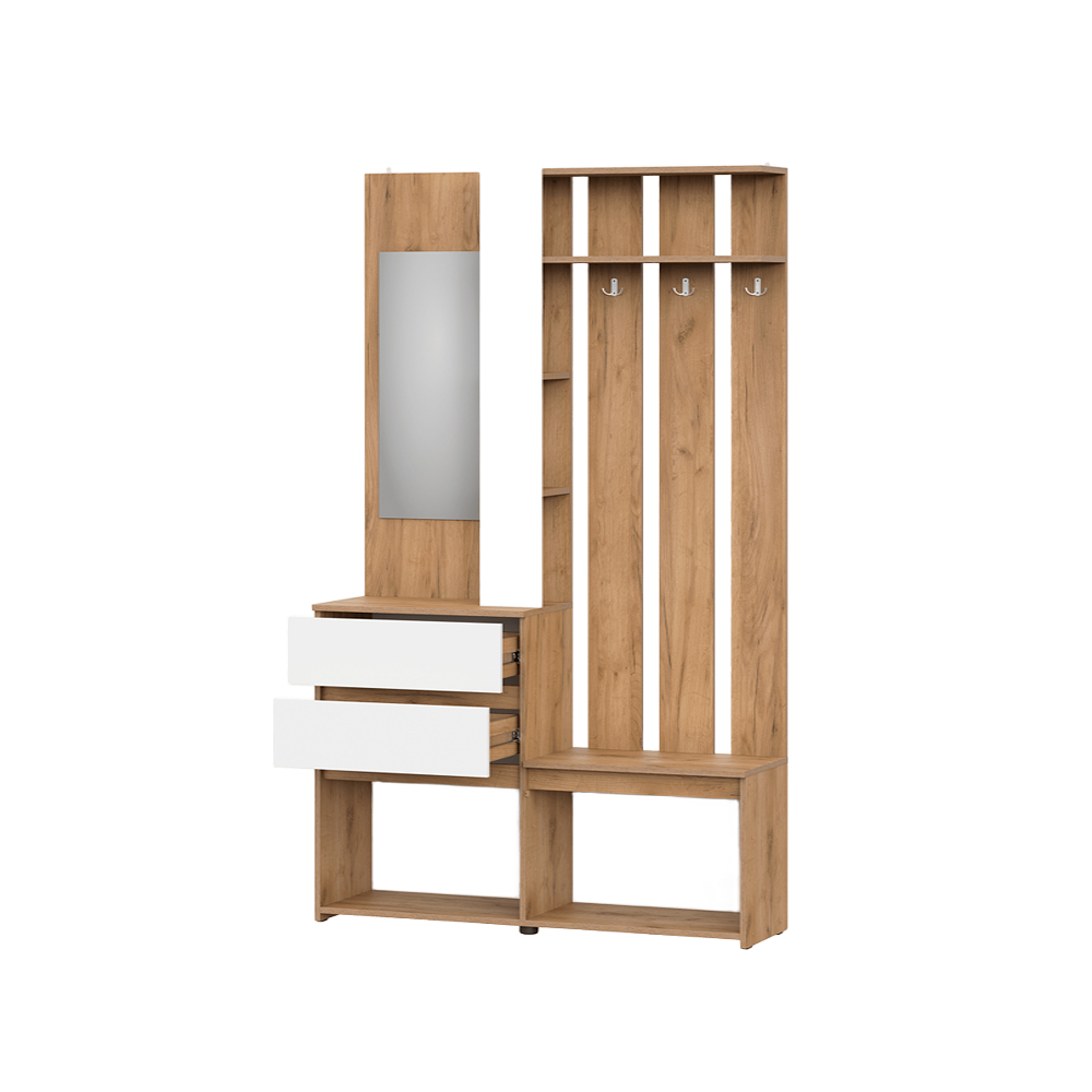 NEXT Hanger with mirror Oak Gold/White