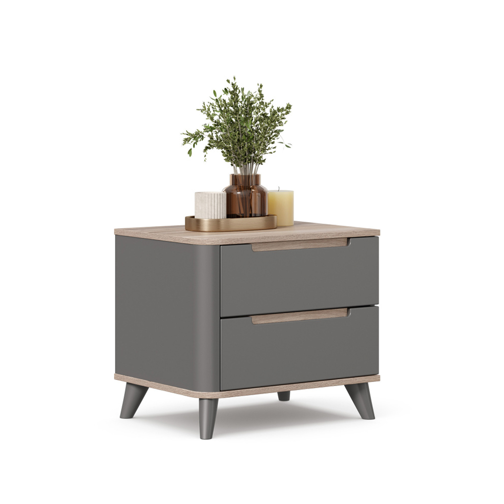 STEFANIA Nightstand Mauvela oak/Gray onyx