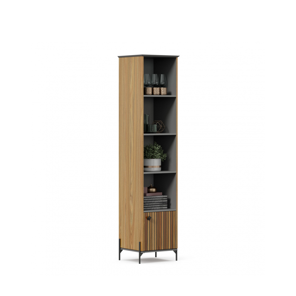 ALIOT Wardrobe 430 Onyx Gray/Textured Walnut