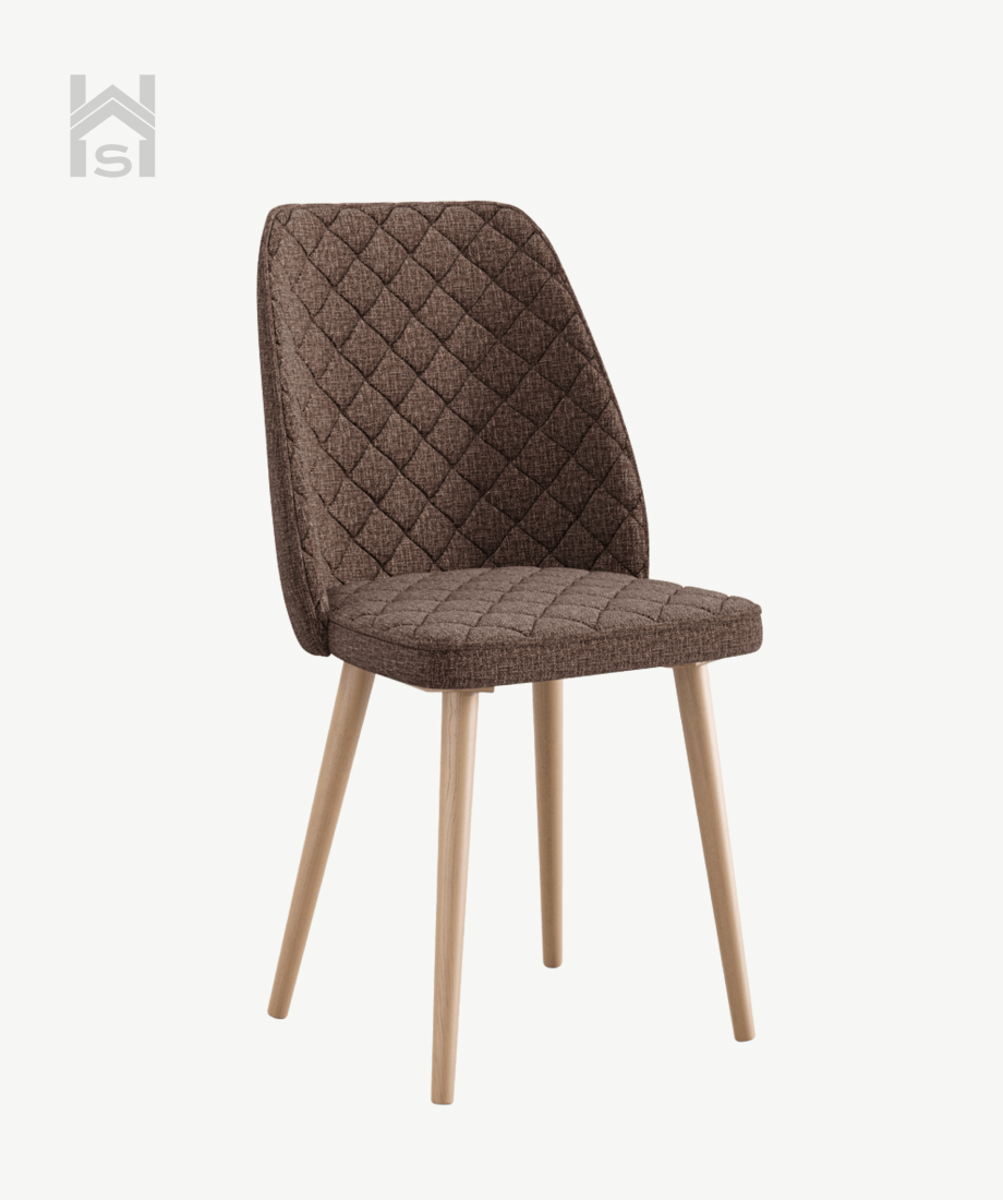 Chair LEON soft with base fabric Bingo 20 metal support Brown